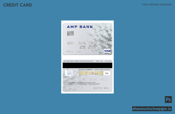 Vorschau einer Beispielkarte der AMP Bank Australien